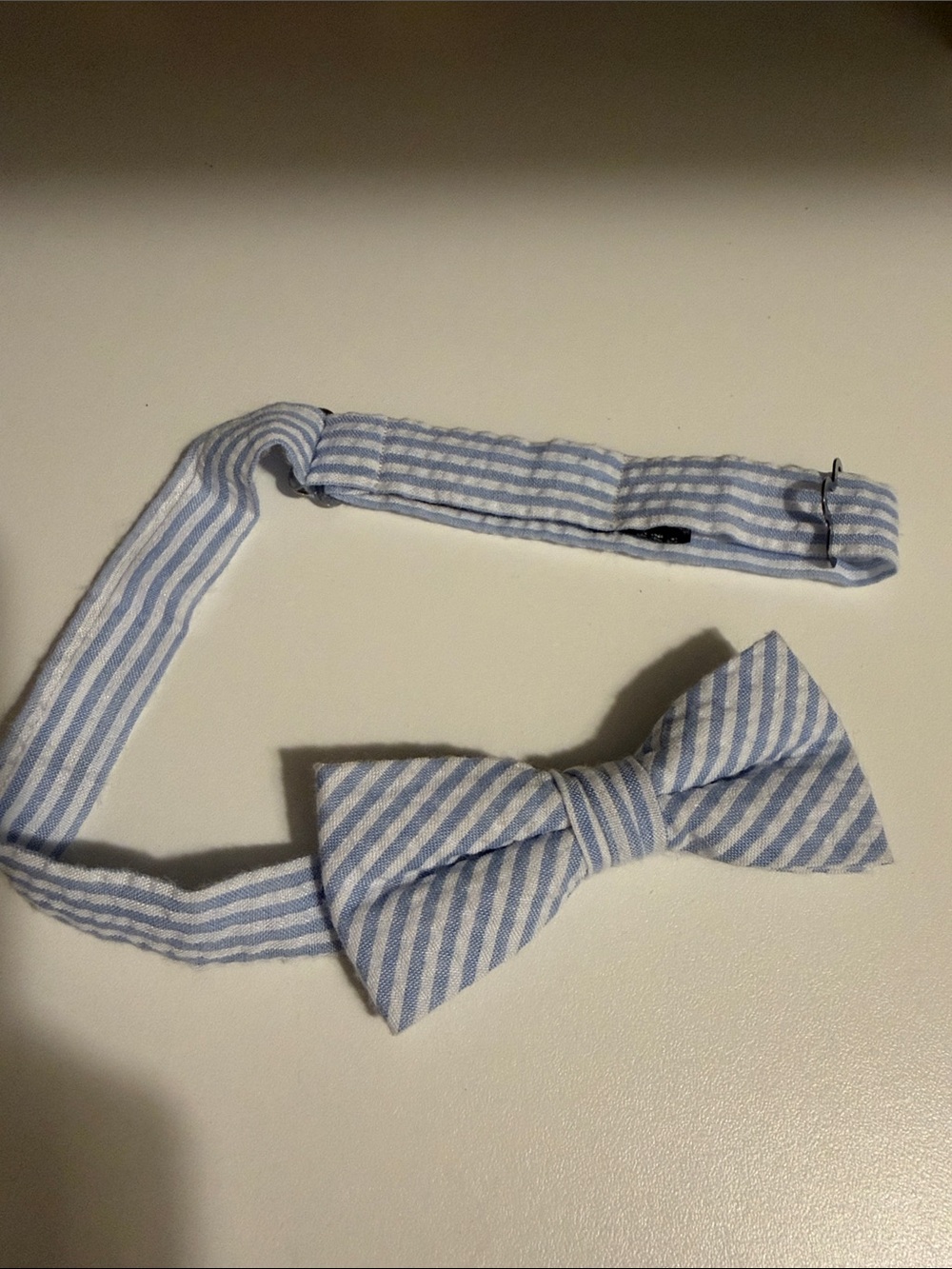 Children's Light Blue & White Striped Bow Tie - Classic Kids Accessory